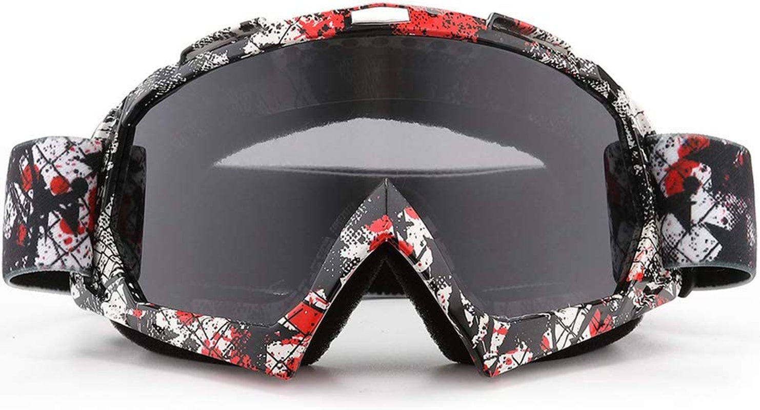 Motorcycle Goggles, ATV Dirt Bike off Road MX UV400 Motocross Goggle with Soft Thick Foam Anti-Scratch Dustproof