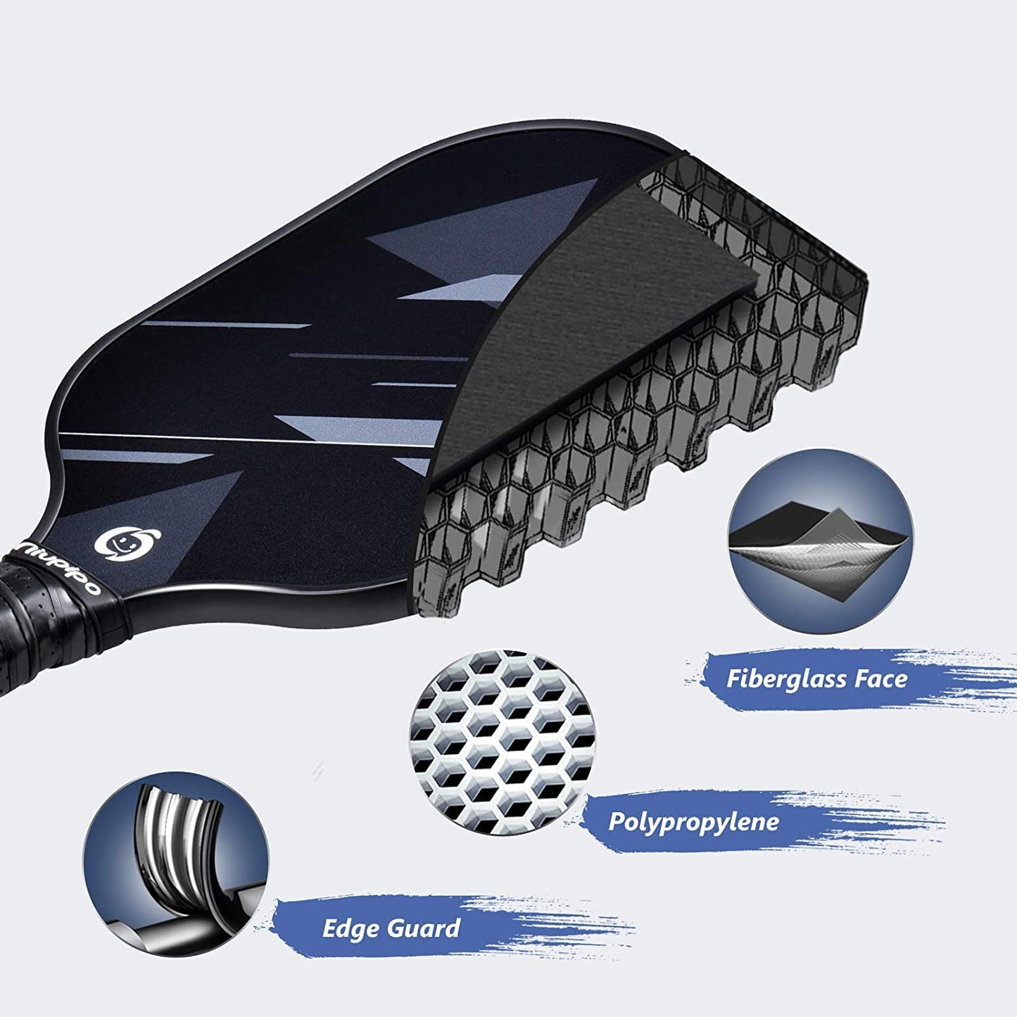 Pickleball Paddles, Lightweight Pickleball Rackets W/Fiberglass Surface, Fiberglass Pickleball Paddles Set of 2 with 4 Pickleball Balls and 1 Bag