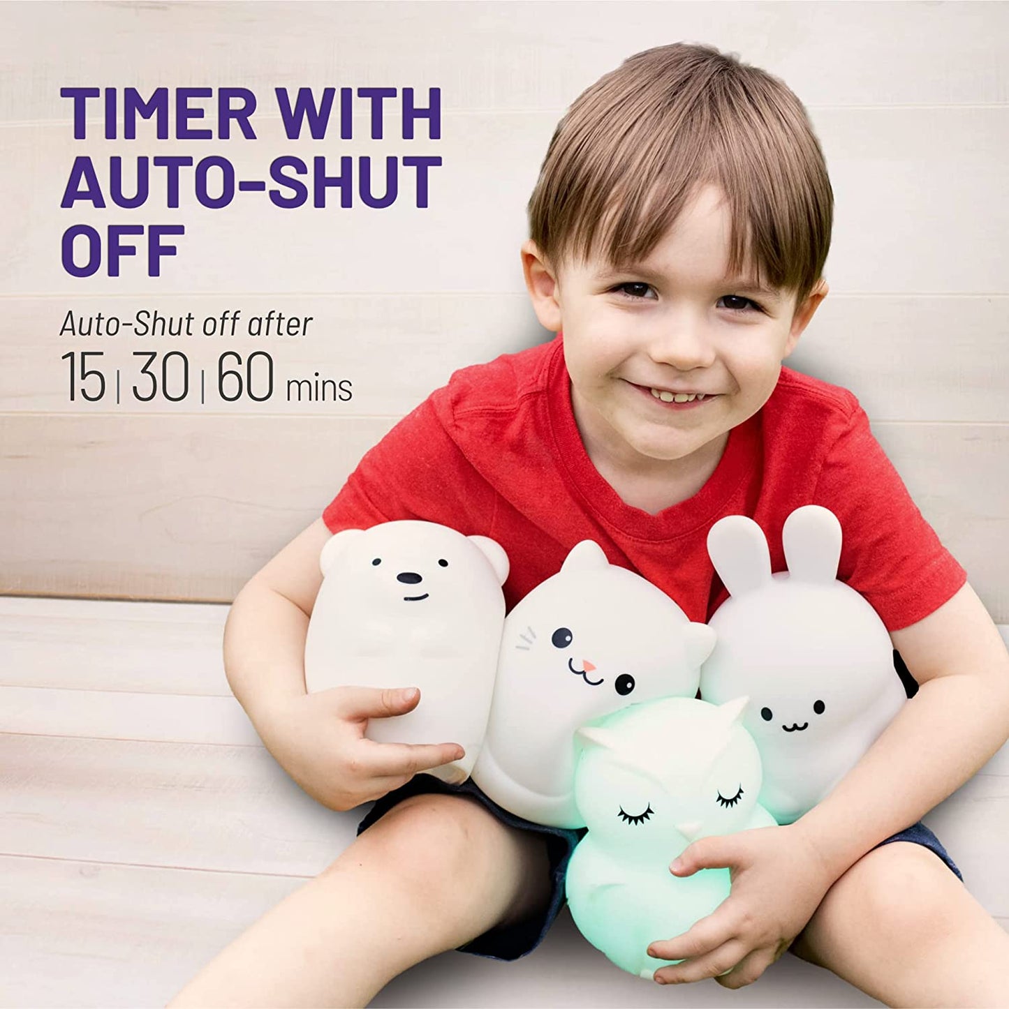 Bunny Rabbit, Night Light, Silicone Nursery Light for Baby and Toddler, Cute Squishy Animal Night Lights for Kids, Girls and Boys, Kawaii Night Light for Bedroom