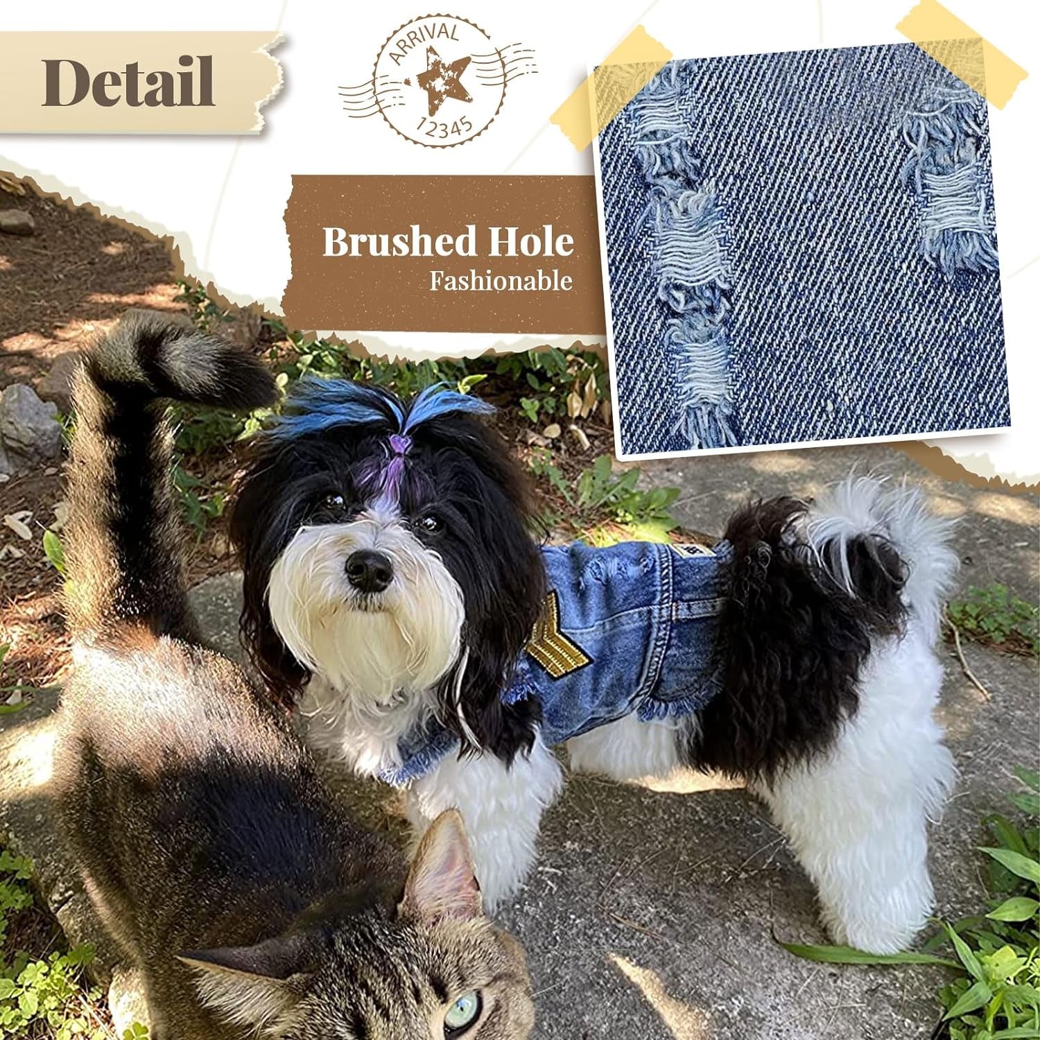 Cool Blue Dog Jean Jacket Small Pet Outfits Dog Clothes for Small Medium Dogs Cats Boys Girls Pet Vest Denim Coats Puppy Shirts Doggy Costume Clothing for Shih Tzu Chihuahua Yorkie Teacup