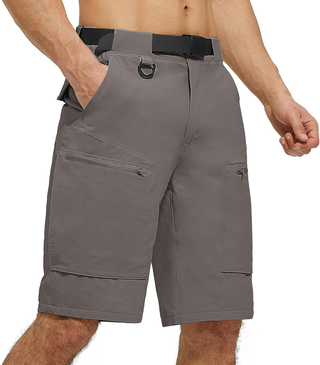 Men'S Cargo Shorts with Belt Lightweight Breathable Quick Dry Hiking Tactical Shorts Nylon Spandex