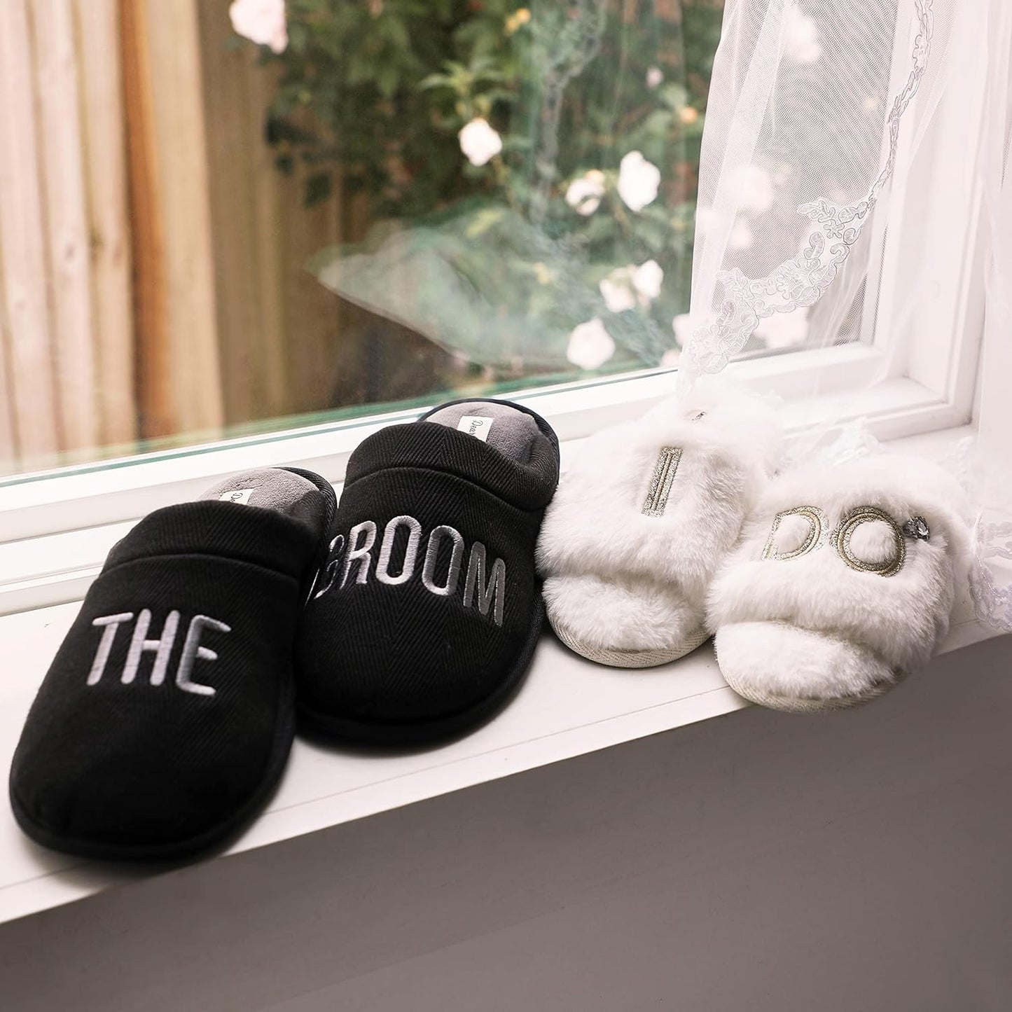 Womens Bride and Bridesmaid Gifts I Do Crew Slippers for Wedding and Bachelorette Party