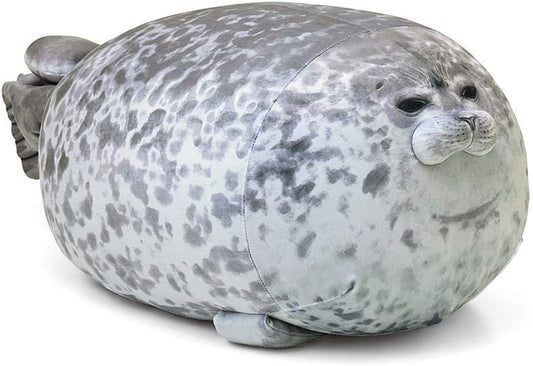 Seal Pillow, Kawaii Chubby Blob Seal Plush Pillow Stuffed Cotton Plushies Animal Toy Cute Ocean Pillow (Small)