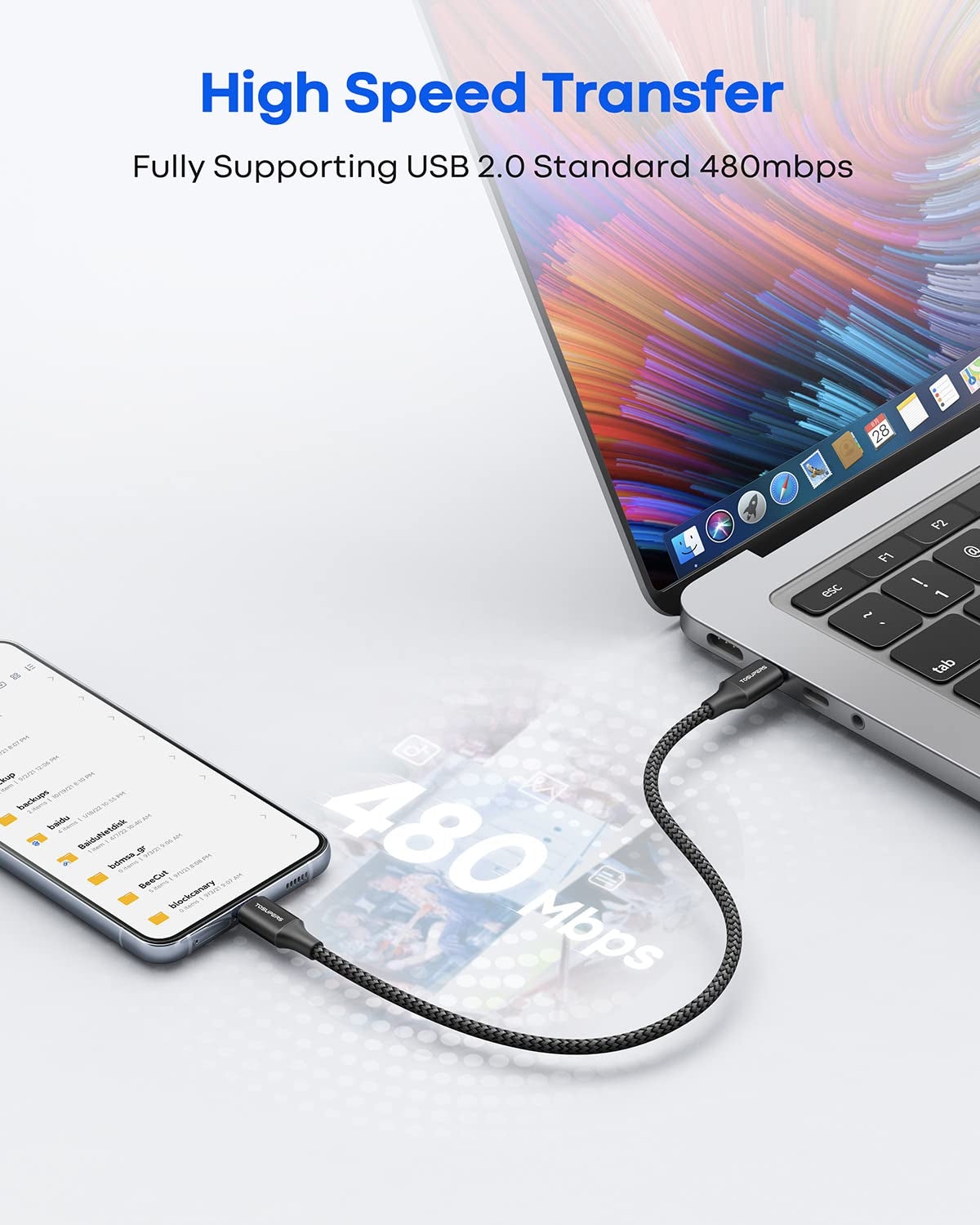 Short USB C to USB C Cable [1Ft, 2-Pack], 60W Fast Charging Type C to Type C Cable Braided for Samsung Galaxy S23 S22 S21 S20 FE Note 20 Ultra A72 A73, Z Fold 4 3 Flip 4 3 5G, Pixel 7 6 Pro 6A 5 4 3