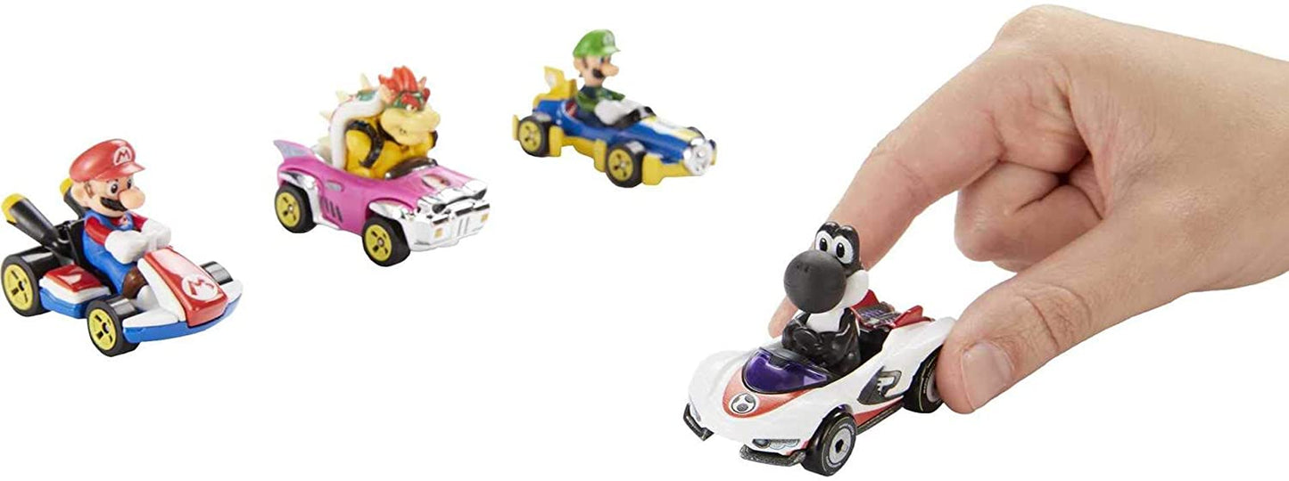 Mario Kart Characters and Karts as Die-Cast Toy Cars 4-Pack (Amazon Exclusive)