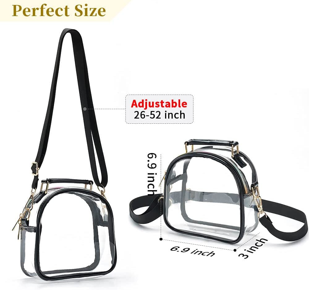 Clear Purse for Women, Clear Bag Stadium Approved, See through Clear Handbag