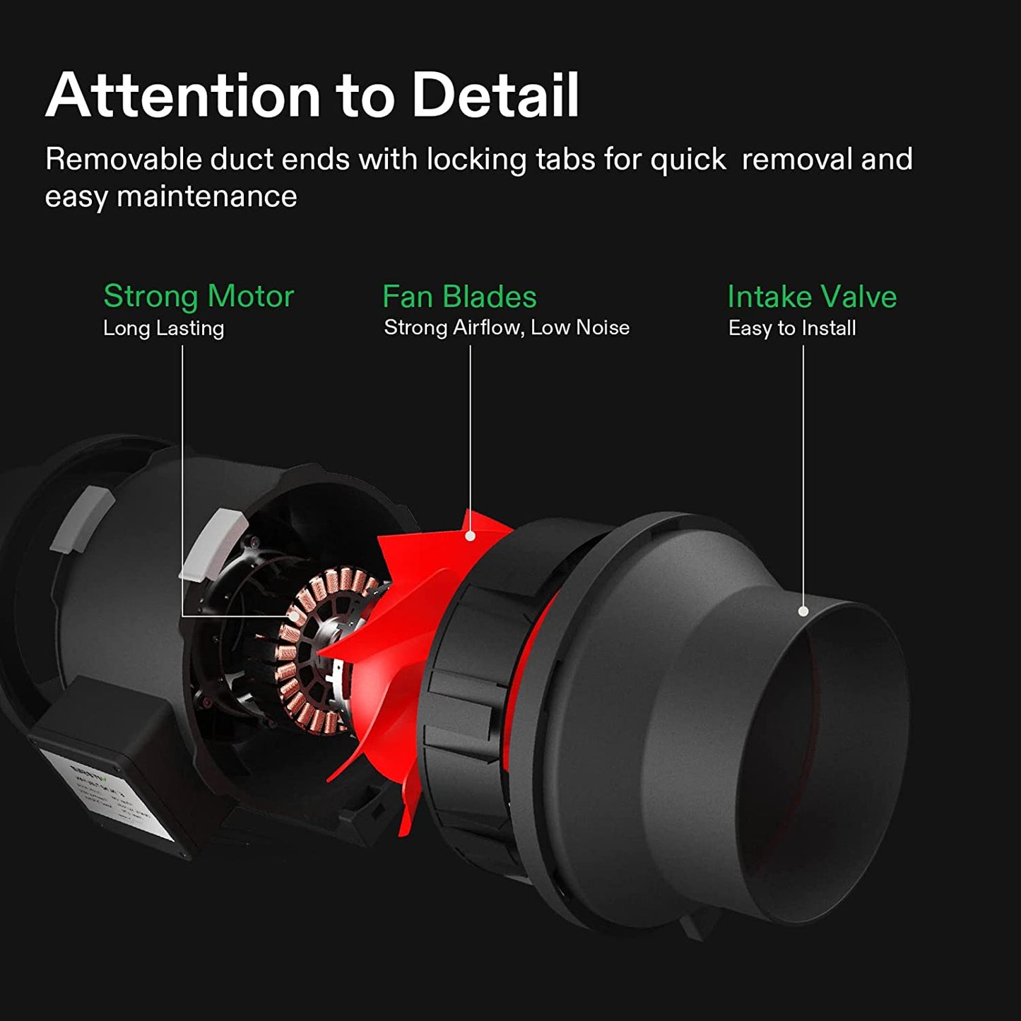 4 Inch 190 CFM Inline Fan with Speed Controller, 4 Inch Carbon Filter and 8 Feet of Ducting, Temperature Humidity Monitor for Grow Tent Ventilation