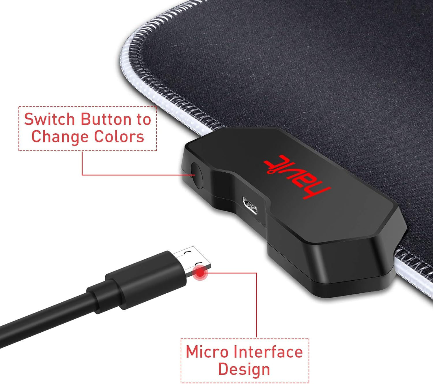 RGB Gaming Mouse Pad Soft Non-Slip Rubber Base Mouse Mat for Laptop Computer PC Games (27.5 X 11.2 X 0.11 Inches, Black)