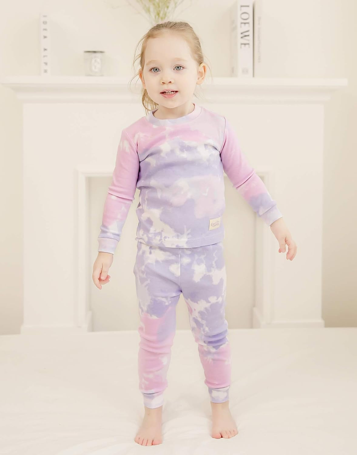 12M-12Y Toddler Kids Boys Girls 100% Cotton Marbling Tiedye Sung Fit Sleepwear Pajamas 2Pcs Pjs Set