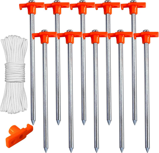Tent Stakes Camping Tent Stakes, 10Pc-Pack (Orange)
