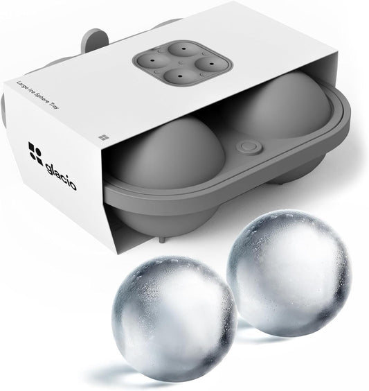 Ice Ball Maker Mold - Durable & Flexible, No Plastic, Large Spheres for Chill-To-Perfection Drinks, Easy Release Ball Ice Cube Mold, Reusable, Eco-Friendly Whiskey Ice Ball Maker