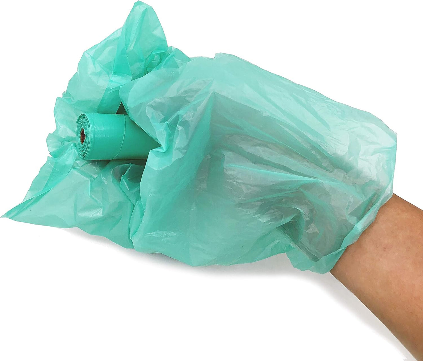 Dog Poop Bags - Leak-Proof Dog Waste Bags, Clean up Pet Poo Bag Refills 9 Rolls /135 Count, (Greenish-Blue) Includes Free Bone Dispenser and D-Ring Carabiners Clip
