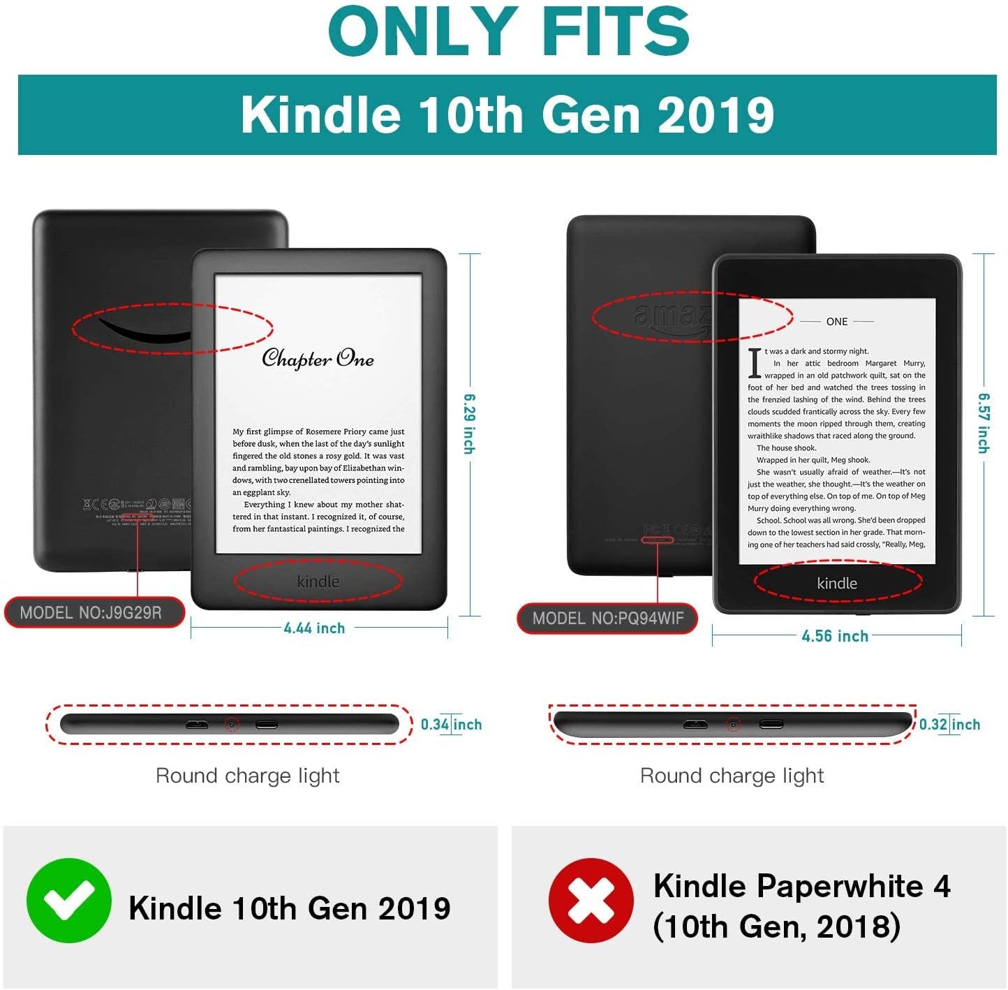 Slim Case for Kindle (10Th Gen, 2019 Released) - PU Leather Cover with Auto Wake/Sleep-Fits Amazon Kindle 2019 (Will Not Fit Kindle Paperwhite or Kindle Oasis or Kindle 2022), Flowers