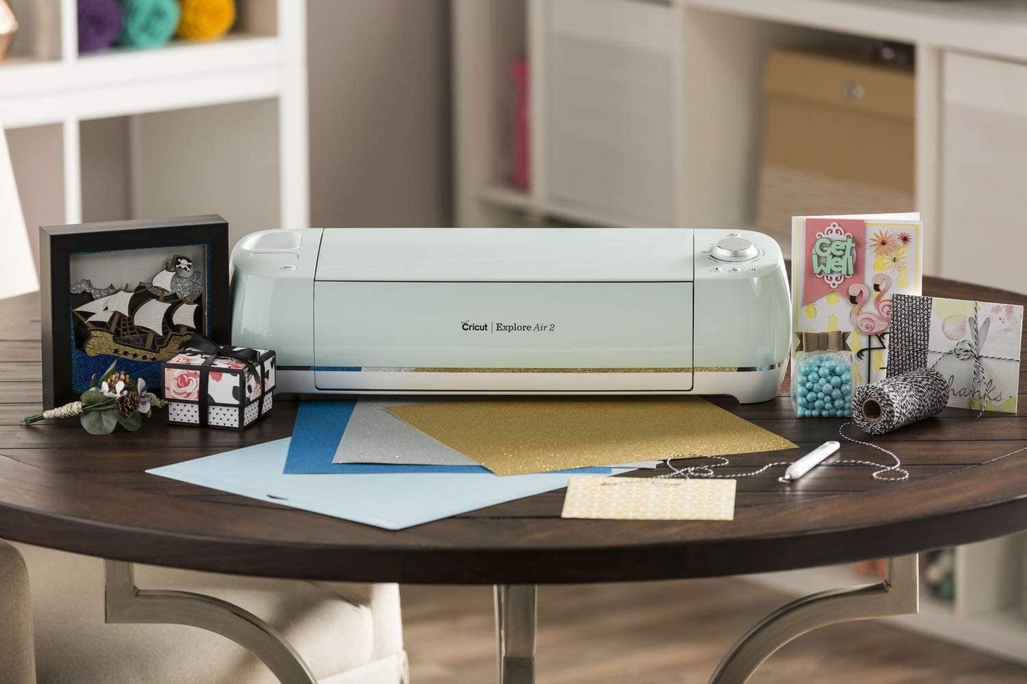 Explore Air 2 - a DIY Cutting Machine for All Crafts, Create Customized Cards, Home Decor & More, Bluetooth Connectivity, Compatible with Ios, Android, Windows & Mac, Mint