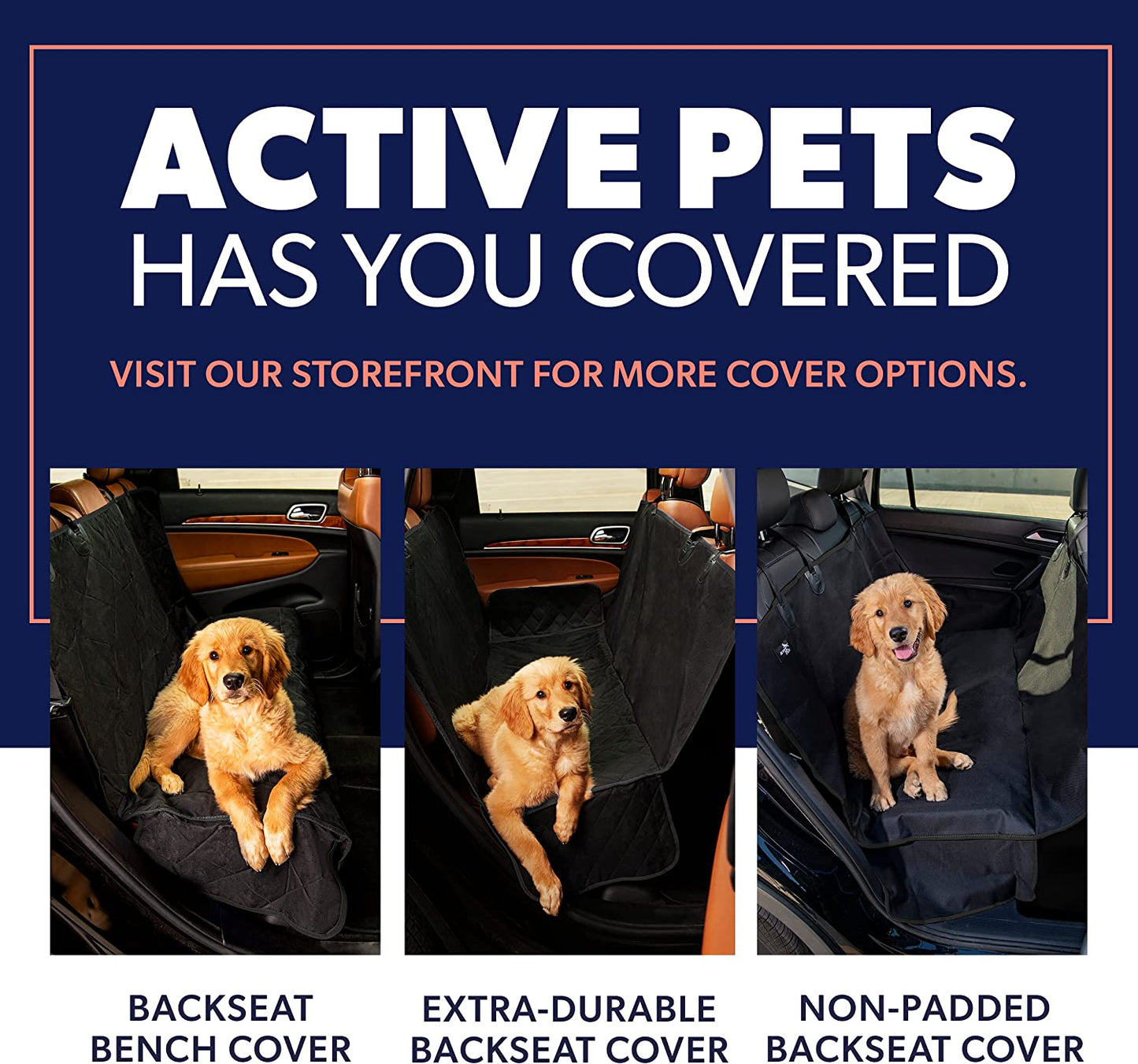 Front Dog Car Seat Cover for SUV, Trucks, Sedans. Waterproof Car Seat Covers for Dogs Front Seats Only. Car Seat Protector for Dogs- Black