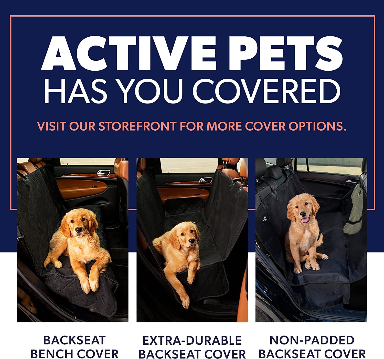 Front Dog Car Seat Cover for SUV, Trucks, Sedans. Waterproof Car Seat Covers for Dogs Front Seats Only. Car Seat Protector for Dogs- Black