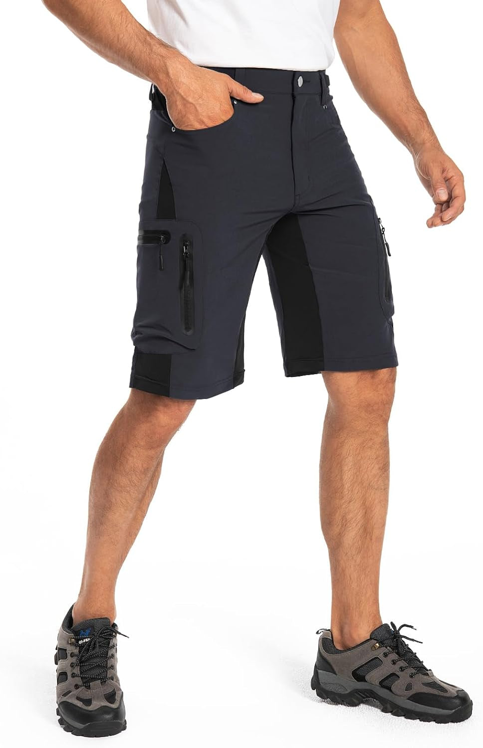Men'S Hiking Cargo Shorts Lightweight Quick Dry Stretch MTB Shorts for Golf Fishing Tactical Outdoor Casual Shorts