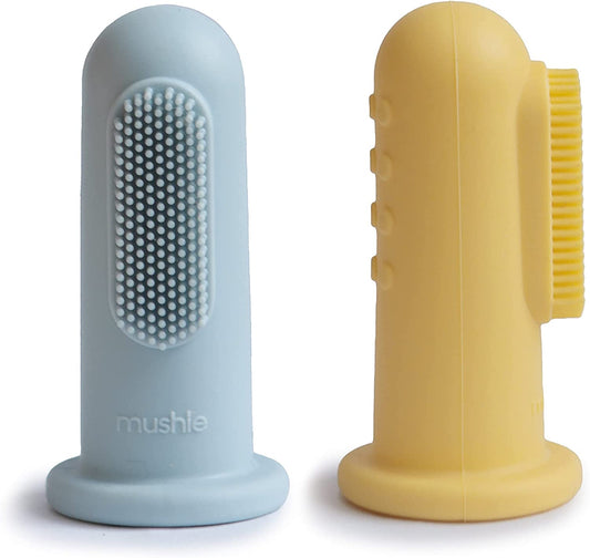 Baby Finger Toothbrush (Powder Blue/Daffodil) 2-Pack
