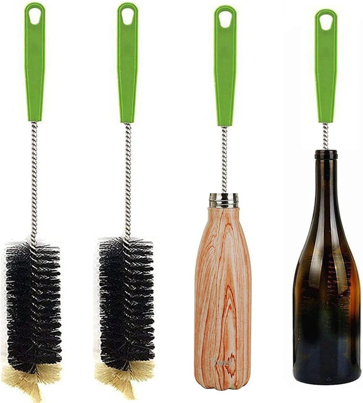 Bottle Brush Bendable Long Handle Cleaner Scrubbing Brushes for Cleaning Narrow Neck Beer Bottles Wine Decanter Narrow Cup Pipes Sinks Water Bottles Tumblers Flask Bird Feeder Vase and More