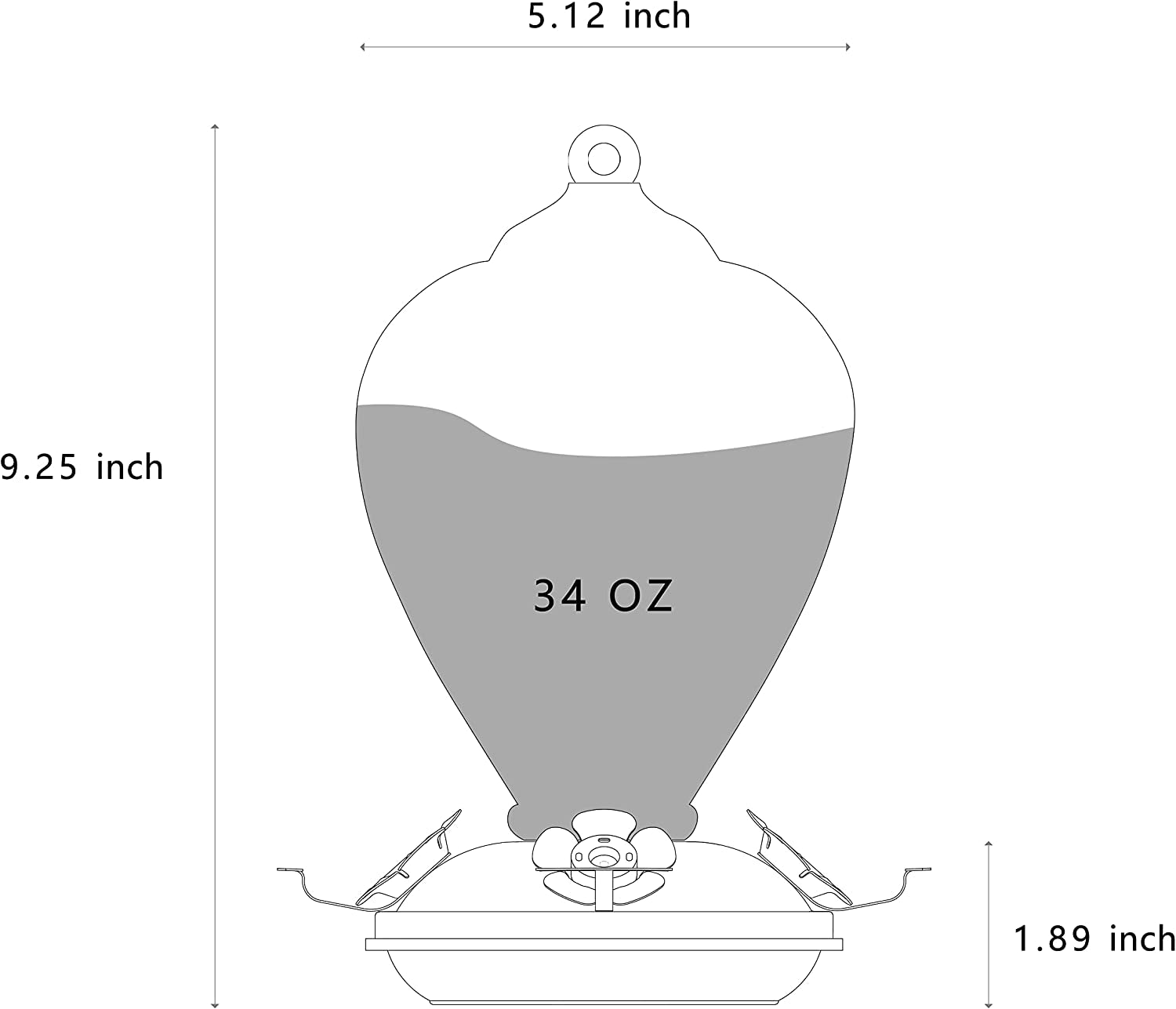 Hummingbird Feeders, 34OZ Hand Blown Glass Hummingbird Feeder for Outdoors Hanging with Ant Moathooks, Perfect for Gardening Yard Patio Decor Gifts (Blue Mermaid)