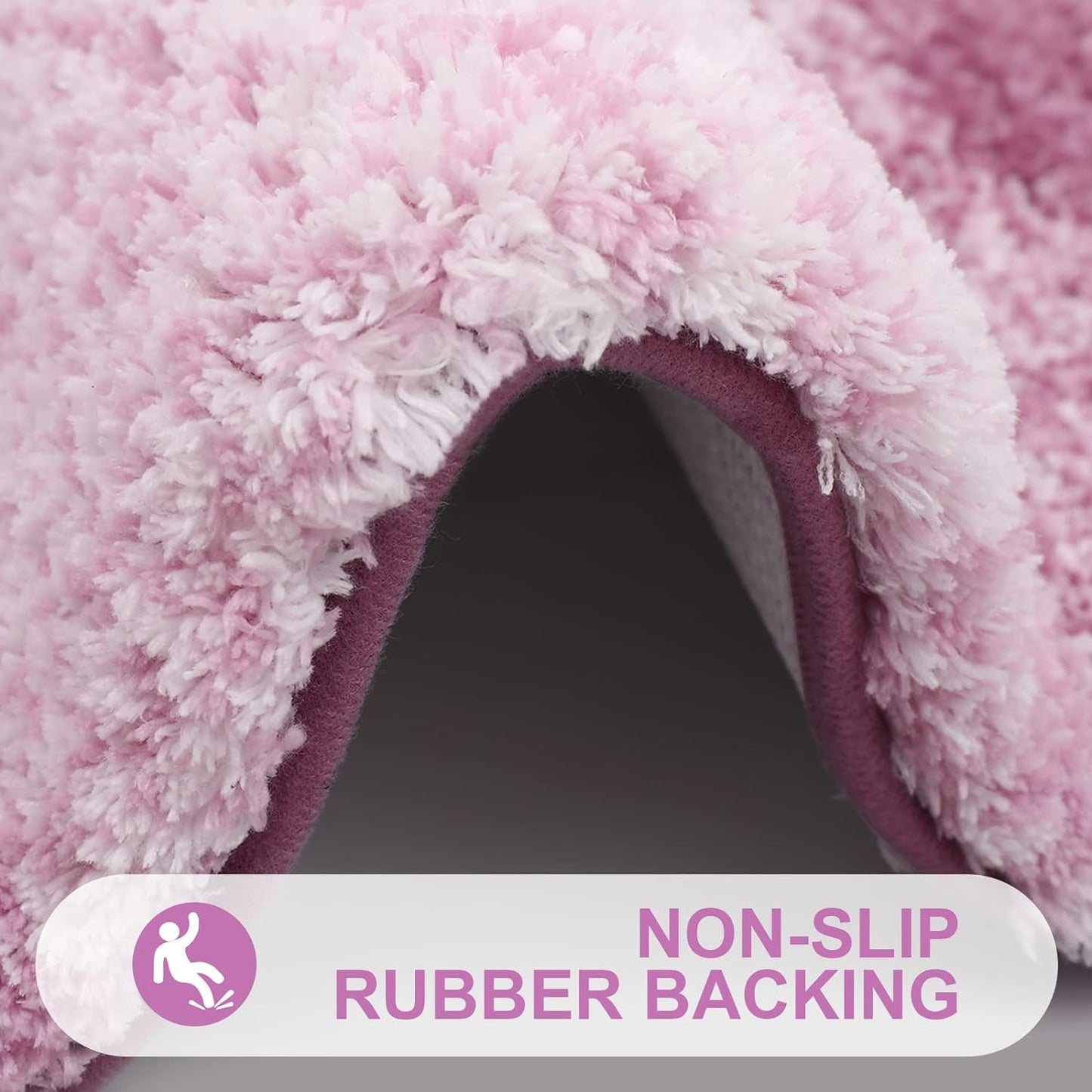 Luxury Bathroom Rug Mat 24X16, Extra Soft and Absorbent Microfiber Bath Rugs, Non-Slip Plush Shaggy Bath Carpet, Machine Wash Dry, Bath Mats for Bathroom Floor, Tub and Shower, Purple