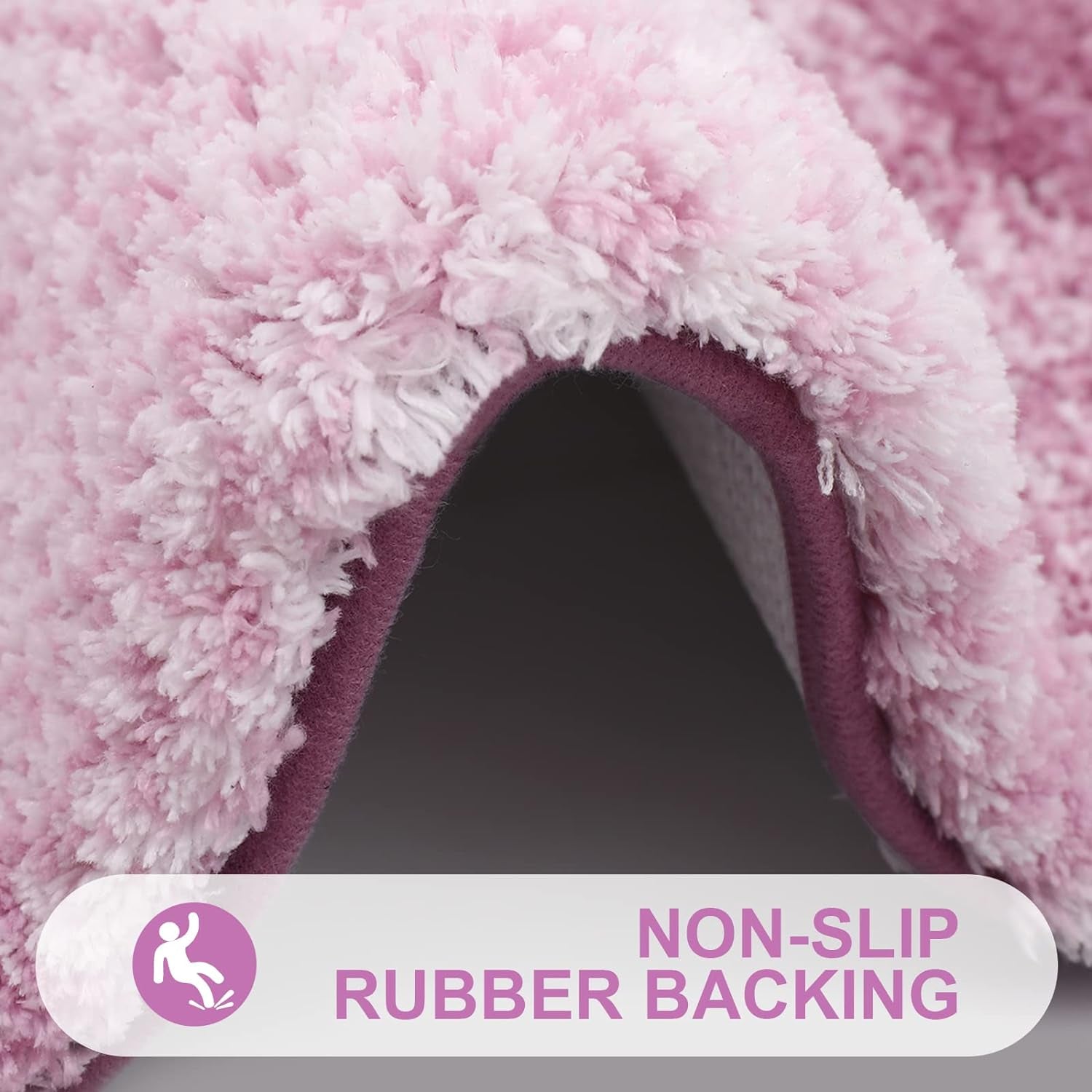 Luxury Bathroom Rug Mat 24X16, Extra Soft and Absorbent Microfiber Bath Rugs, Non-Slip Plush Shaggy Bath Carpet, Machine Wash Dry, Bath Mats for Bathroom Floor, Tub and Shower, Purple