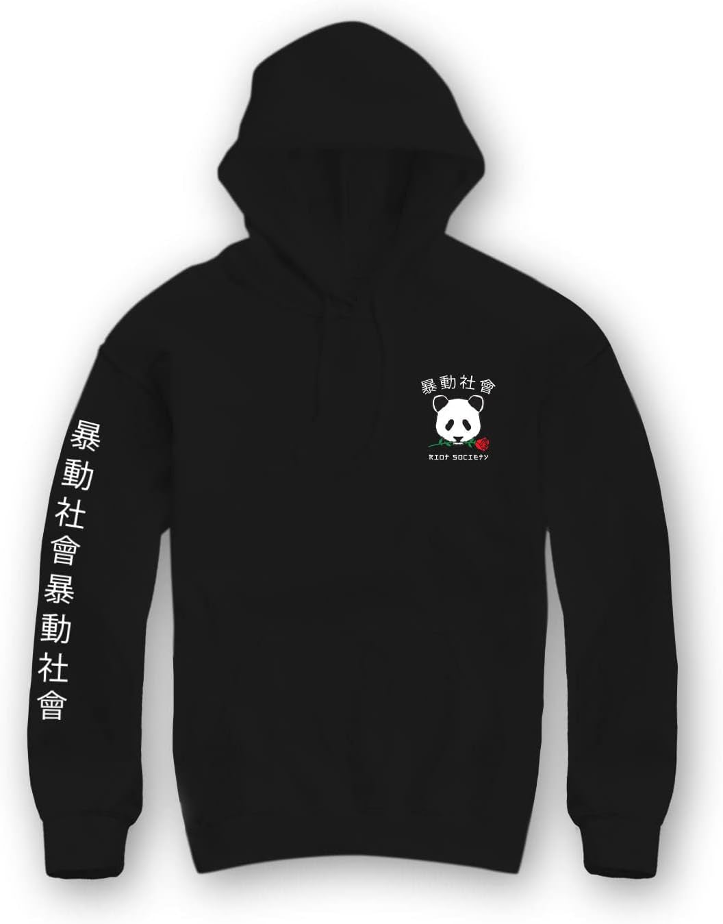 Panda Rose Mens Graphic Pullover Hoodie Sweatshirt, Perfect Sweater for the Champion to Wear into the AM - Black, Xx-Large