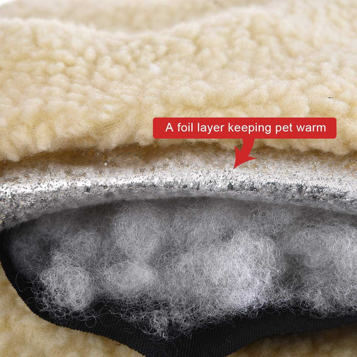 24-Inch Self Warming Pet Bed for Cat or Dog, Rectangle, Grey, 24"L X 20"W X 7"H