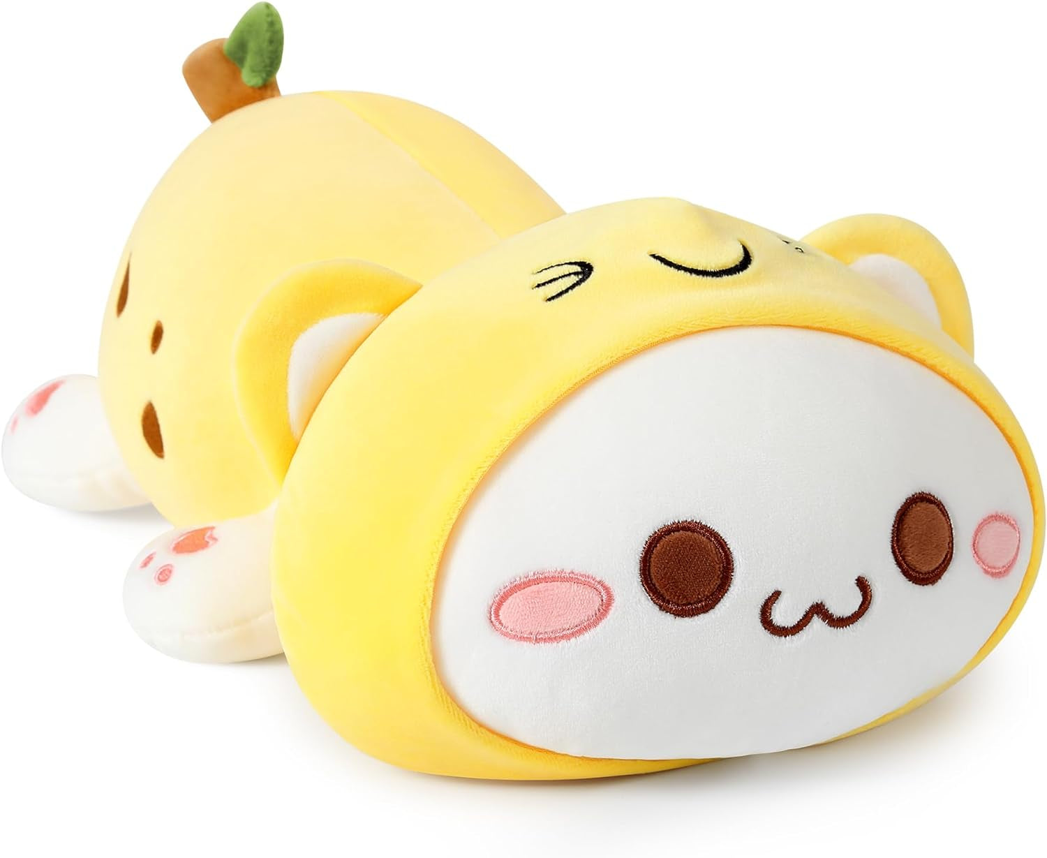 Cute Kitten Banana Cat Plush Toy Stuffed Animal Kitty Soft Banana Plushie Pillow for Kids (Banana Cat, 12")
