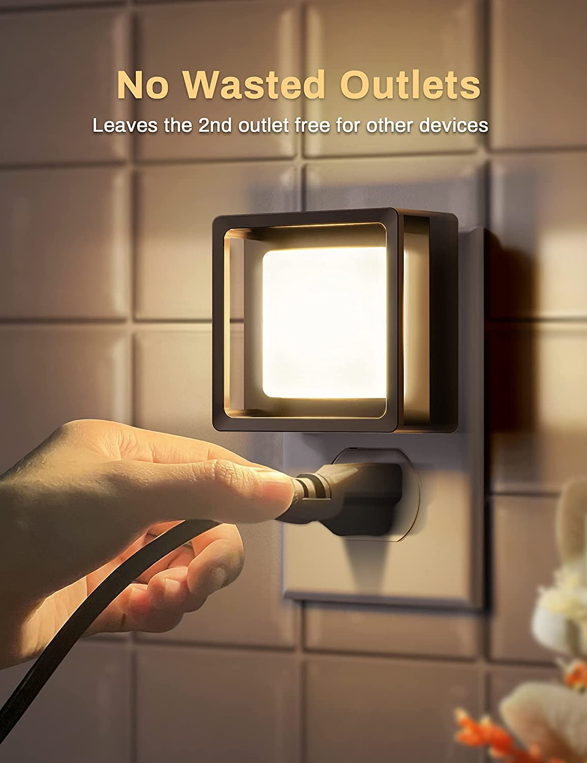 LED Night Light,  Night Lights Plug into Wall [2 Pack] with Dusk-To-Dawn Sensor, Dimmable Nightlights, Adjustable Brightness for Bathroom, Hallway, Bedroom,Kids Room,Stairway,Soft White 3000K