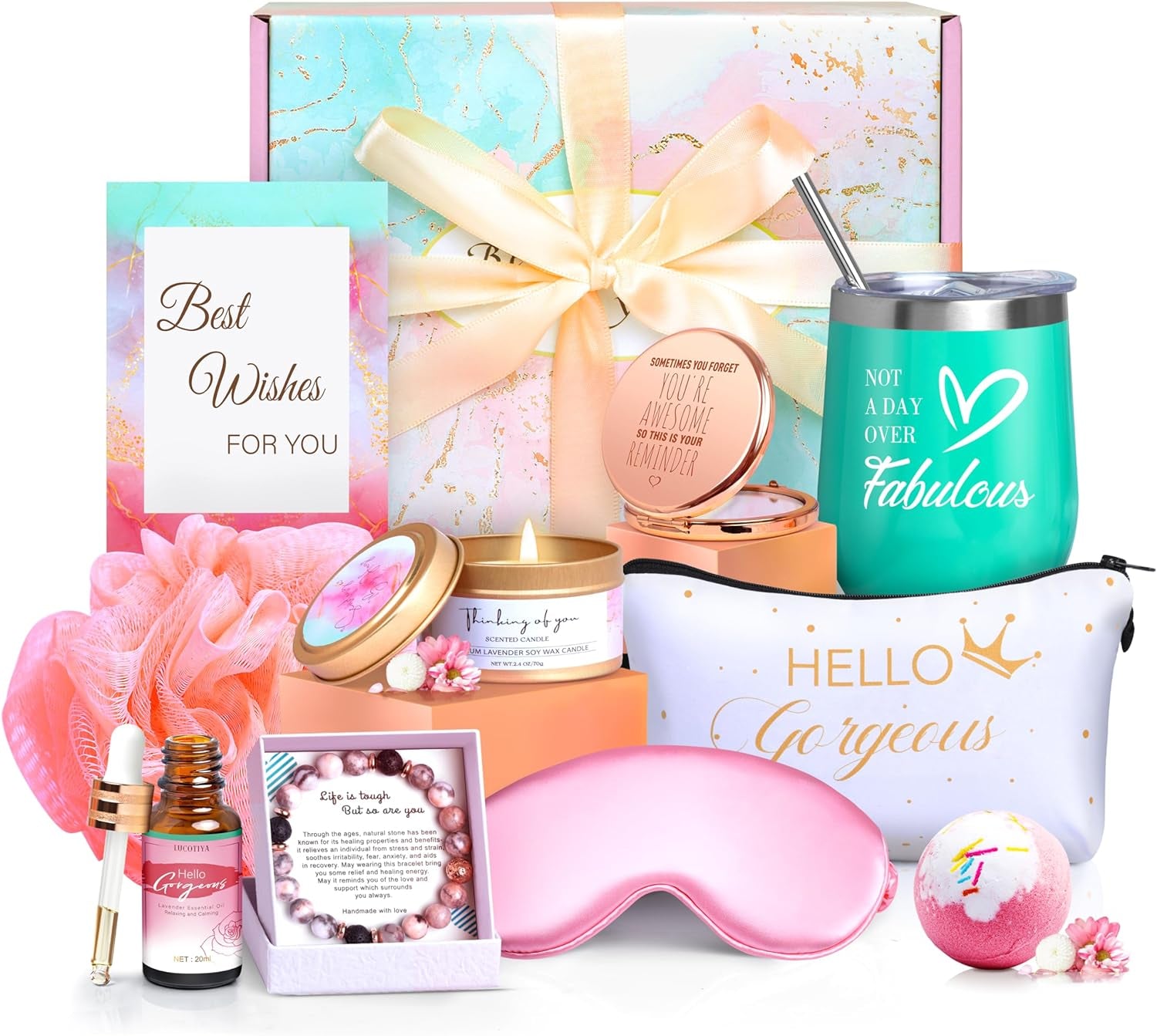 Gifts for Mom, Birthday Gifts for Women - "Not a Day over Fabulous" 12Oz Green Stainless Steel Tumbler with a Straw, Perfect for Mothers Day Gifts for Mom from Daughter Spa Gifts Baskets