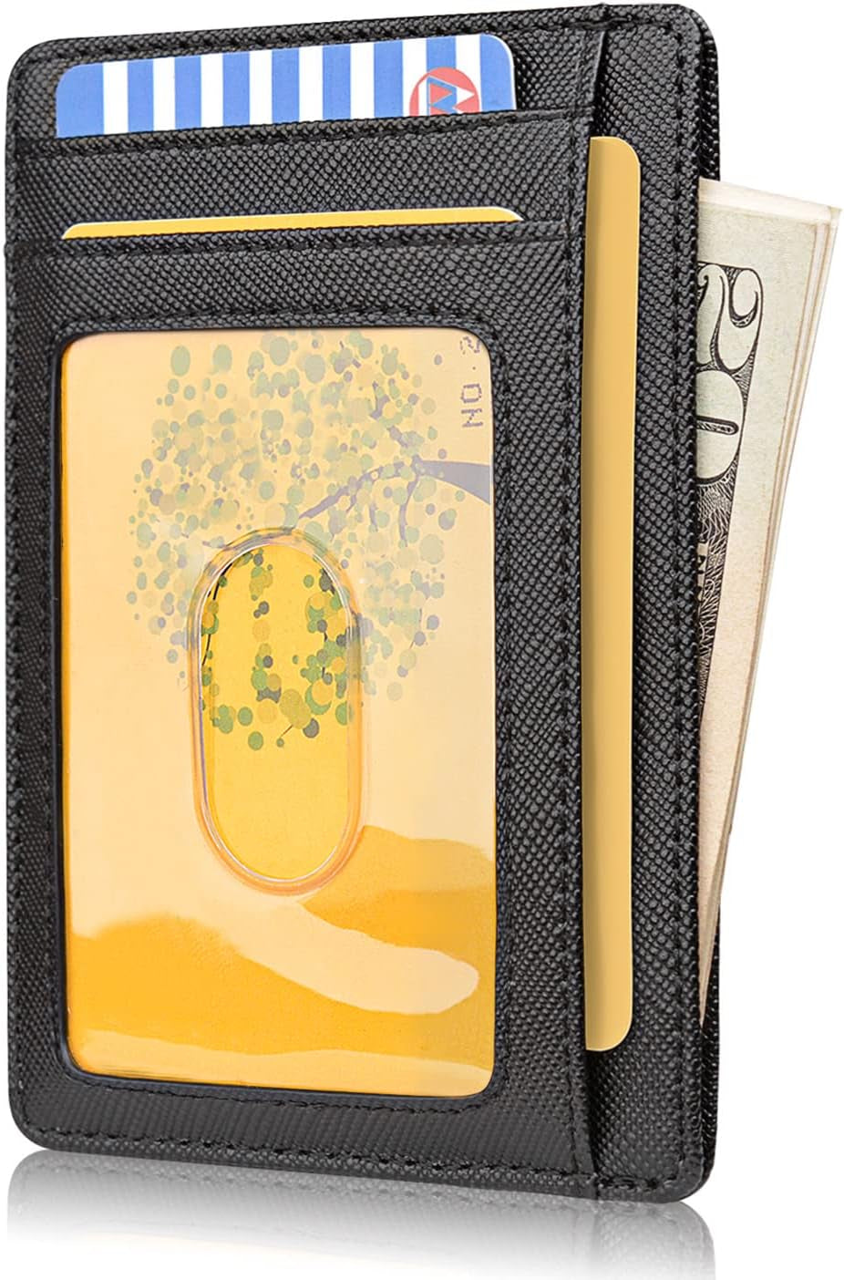 Slim Minimalist Front Pocket RFID Blocking Leather Wallets for Men and Women
