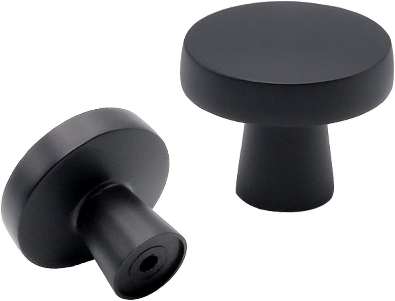 15 Pack Matte Black Cabinet Knob Dresser Knobs round Black Cabinet Knobs Modern Black Knobs for Bifold Closet Doors,1.27 Inch