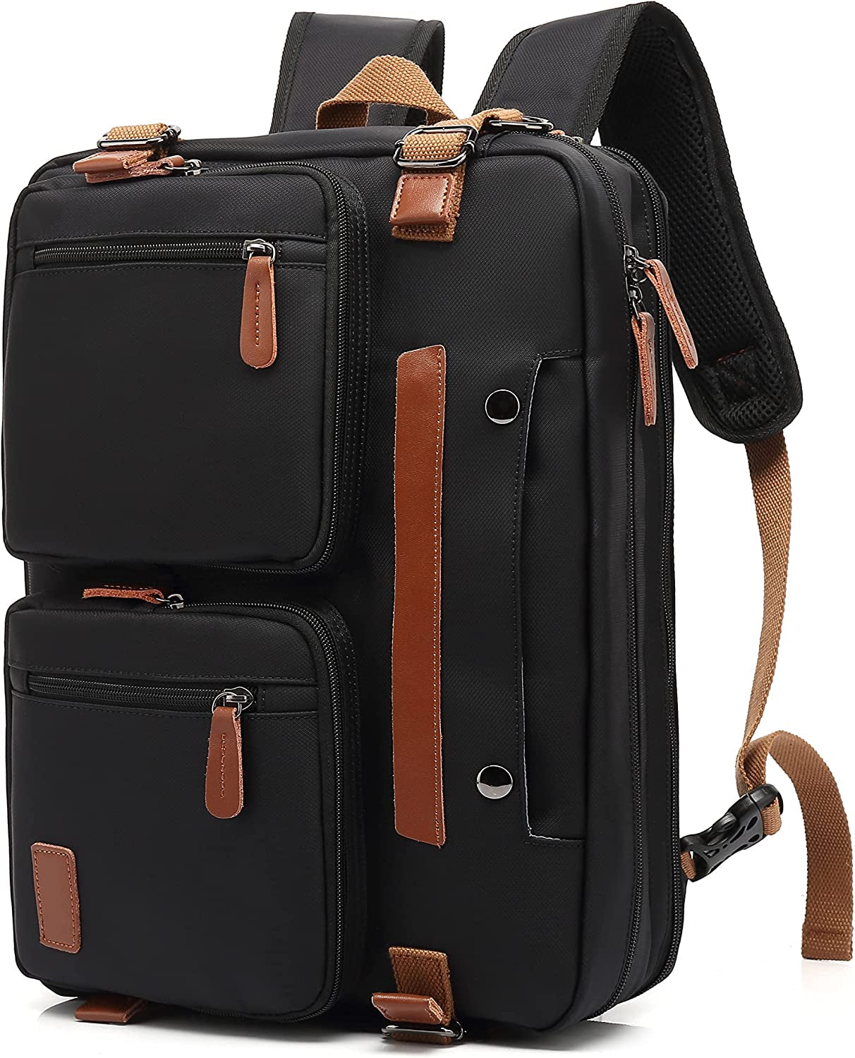 3 in 1 Laptop Backpack,17.3Inch Laptop Bag for Men Women Briefcases Messenger Bag for Men Computer Backpack for Work Teacher Backpack for School,Black